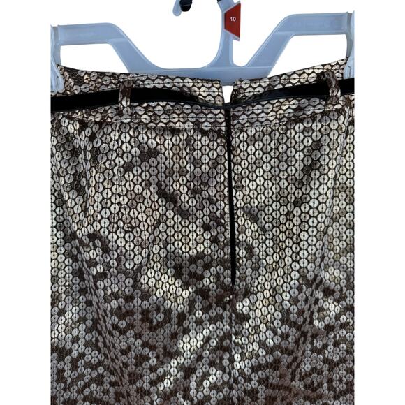 Worthington Gold Metallic Sequin Pencil Skirt with Belt Women’s Size 8 - Picture 5 of 10